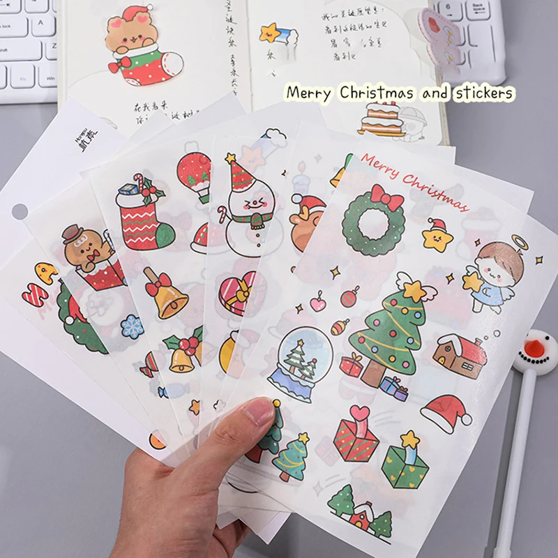 

6 шт./набор, декоративные наклейки «Дед Мороз»