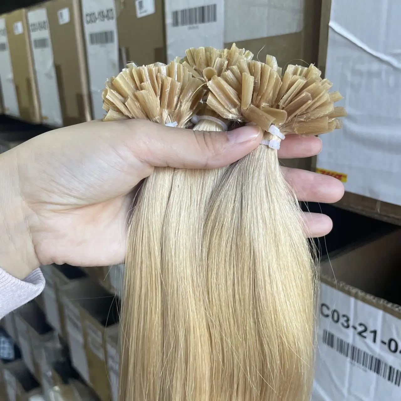 Human Hair Extensions U Tip Hair Straight Pre-bonded Tip Hair Extensions Hot Fusion Keratin Extension Dark Blonde 24# 12"-20"
