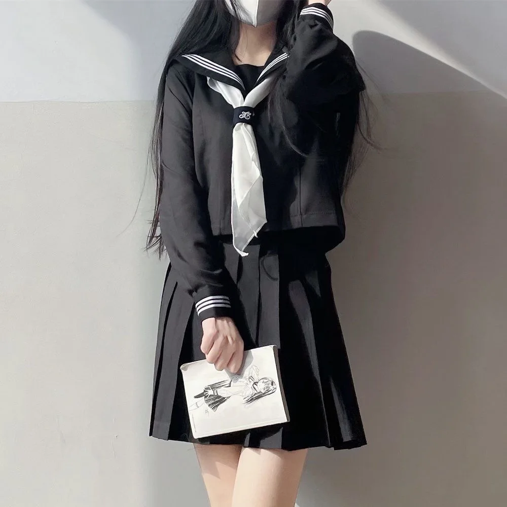 Japanese School Uniform JK Uniform Girl S-XXL JK Japanese College Style Suit Sailor Costume Women Sexy Shirt Pleated Skirt