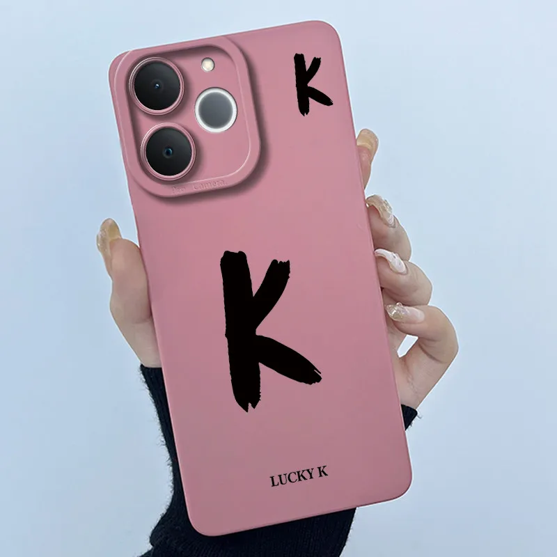Cute Initial Letters Shockproof Soft Silicone Phone Case Cover Bumper