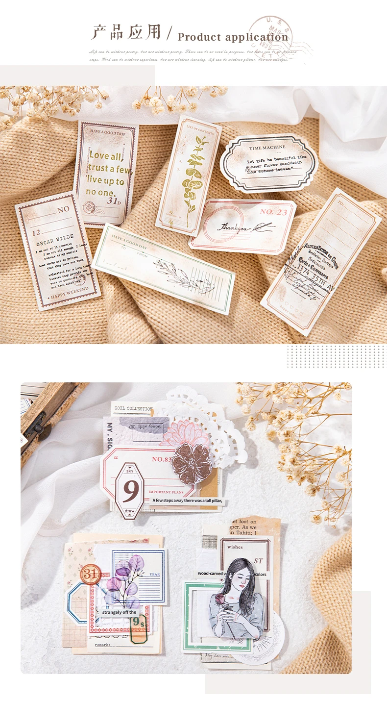 40 stücke Vintage Ins Notiz papier Scrap booking Scrap booking handgemachte Hintergrund papier Notizblock – Detail 8
