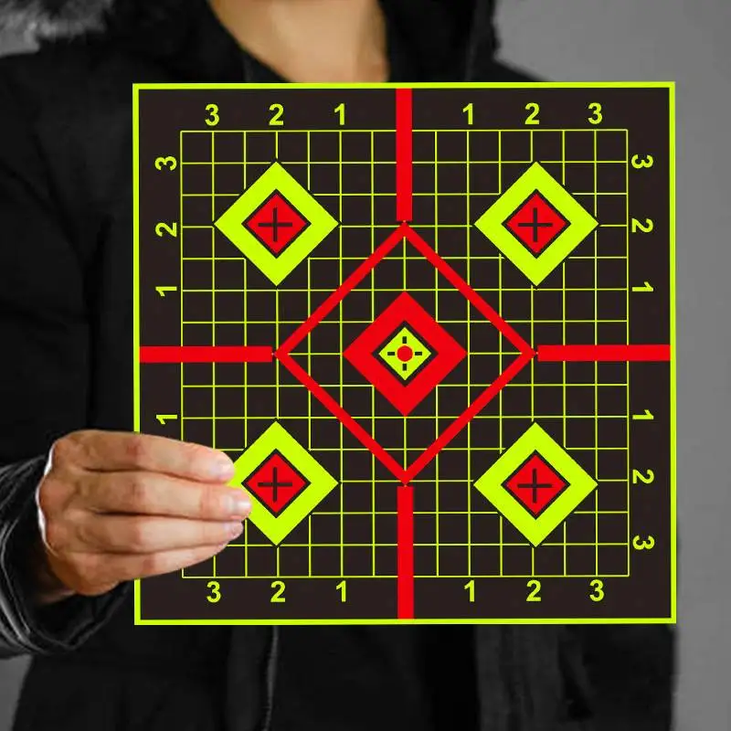 Shooting Targets Stickers Spinner Shooting Targets 10pcs 12" Splash Target Stickers For Archery And Range Bright Fluorescent Yellow Splash Perfect For Practice Improving Accuracy