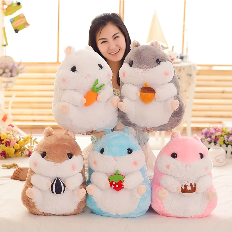 38cm Lovely Hamster Stuffed Animal Dolls Plush Toys Simulation Hamster Cute Appease Pillow For Children Baby Girls Holiday Gift