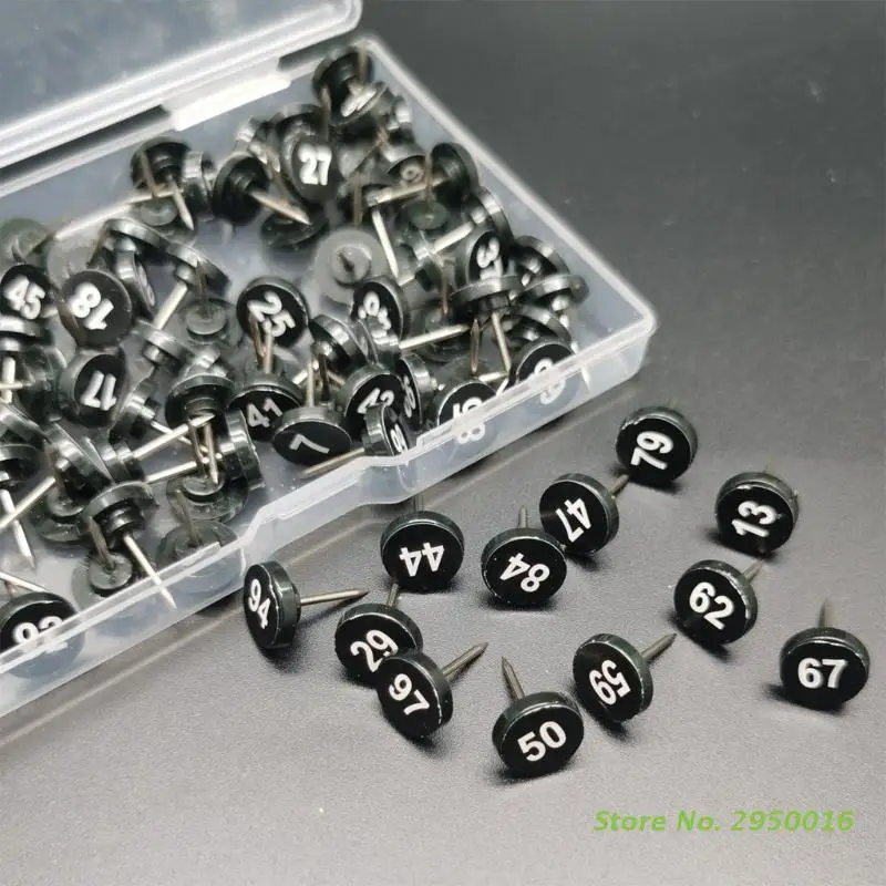 Push Pins Round Numbered Pushpins Map Pins 100Pcs For Office School Bulletin Boards Photo Wall