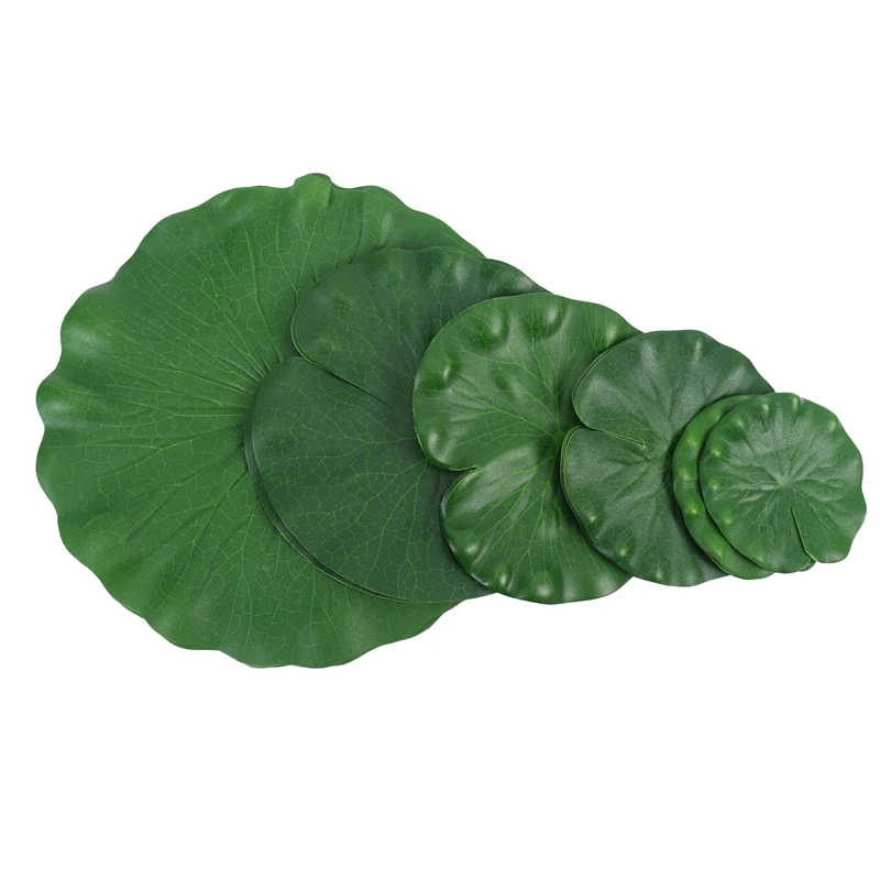 

15 Pieces 5 Kinds Artificial Floating Foam Lotus Leaves Lily Pads Fake Foliage Pond Decor For Pool Aquarium Decoration