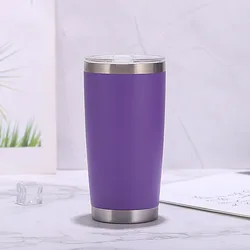 Stainless Steel Vacuum Insulated Travel Mug - 20oz Tumbler with Lid, Double Wall Powder Coated Coffee Cup - Color pattern (.)
