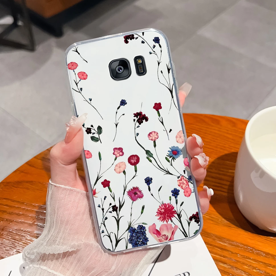 Transparent Floral Silicone Phone Case - Elegant & Protective Back Cover