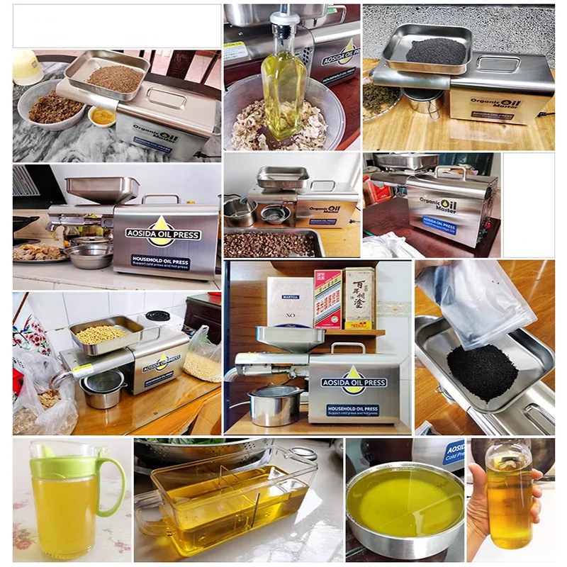 1New Stainless Steel Oil Press Machine Commercial Home Oil Extractor Expeller Presser 110V or 220V available Press Cold