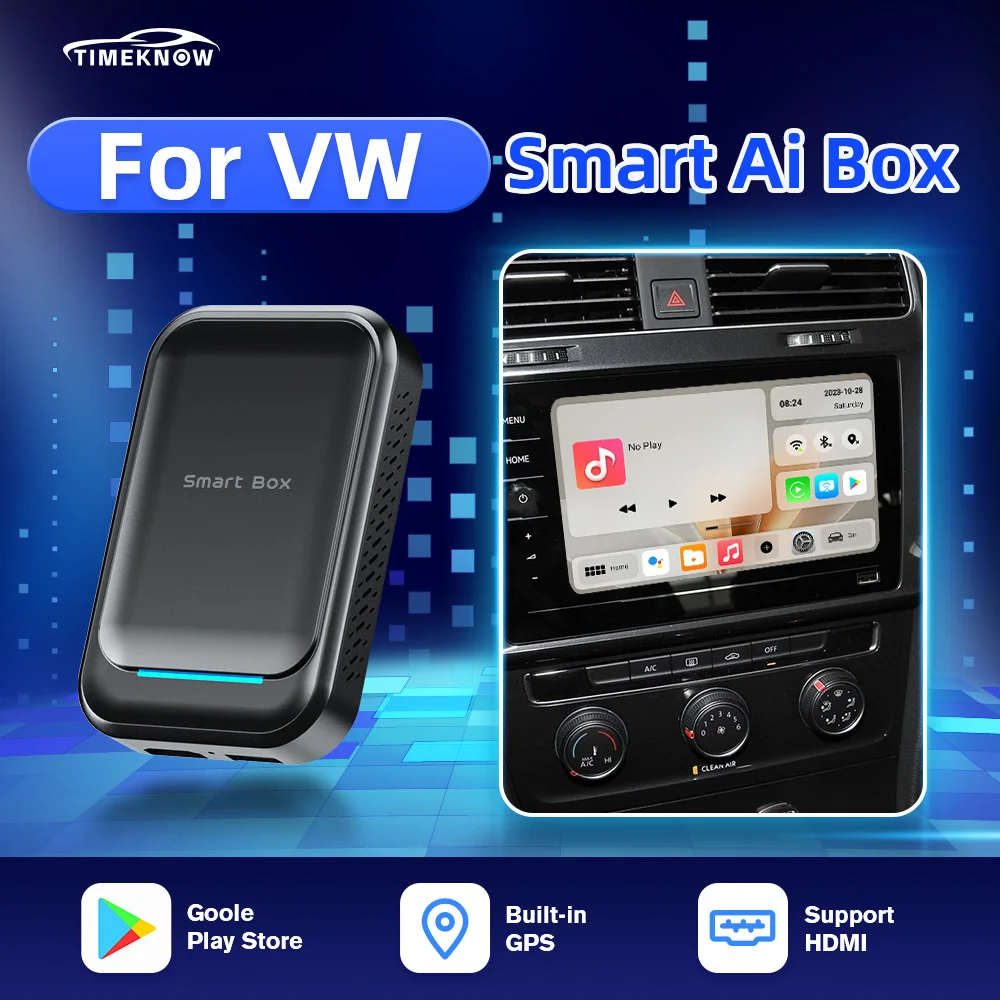 

TIMEKNOW For Volkswagen Wired to Wireless CarPlay Ai Box Wireless Android Auto Adapter For VW Golf Jetta Passat Tiguan Polo Bora