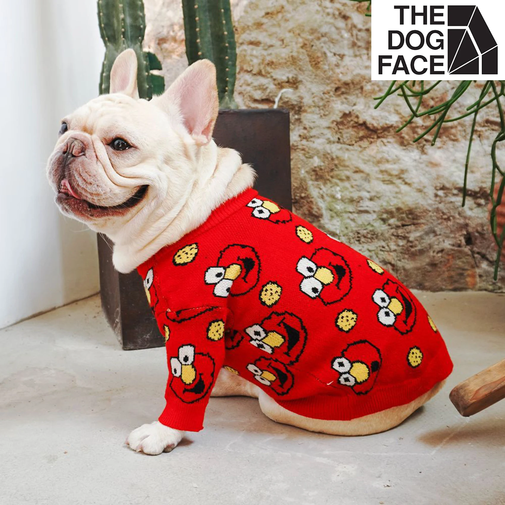 

Хлопковая одежда для собак с принтом красного лица, регулируемый свитер, удобный костюм для домашних питомцев, костюм для щенков, Симпатичные собак, поставщик аксессуаров для милых собак