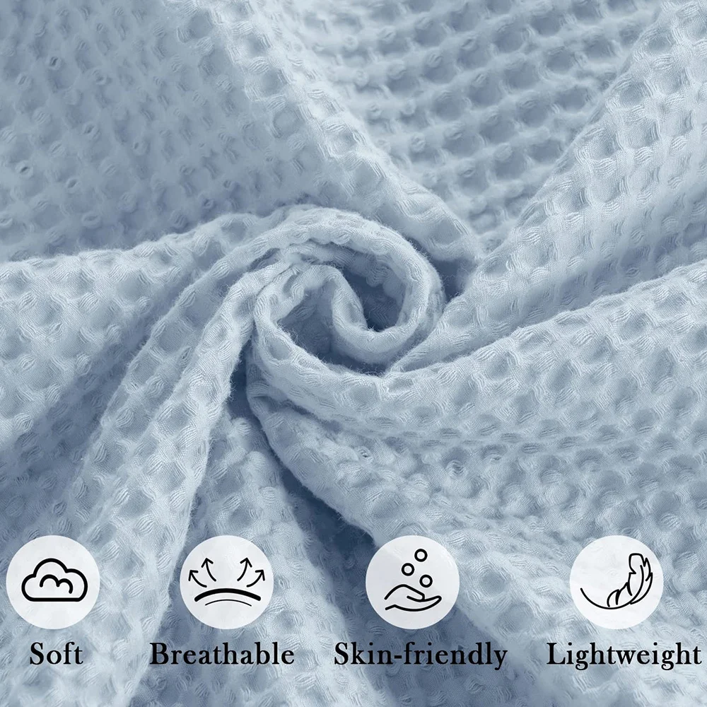 Baby 100% Cotton Waffle Weave Blanket Lightweight Washed Soft Breathable Blanket Perfect Blanket Layer for Kids Baby - 4