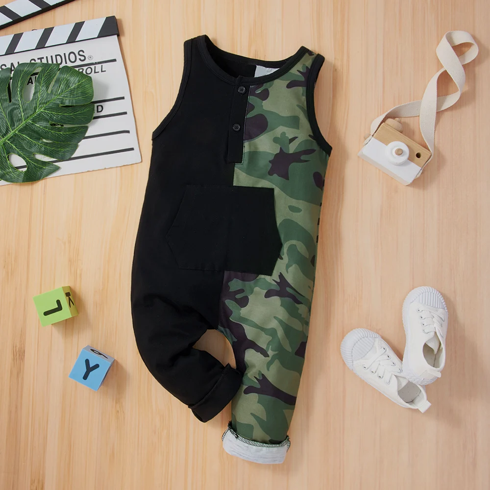 Summer Camouflage Spring Sleeveless Crew neck Boys