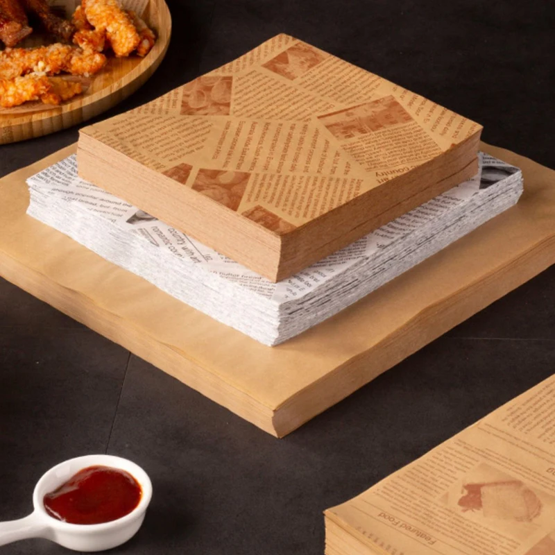 20PCS Oil-Proof Baking Paper Non Stick Food Wrapper Paper Bread Burger Fries Basket Pizza Baking Sandwiches Oil parchment baking paper