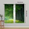 2pc,  Scene Curtains Forest1 Machine Washable Fabric,Without Electricity Spring Party & Holiday Decor Perfect for Holiday 4