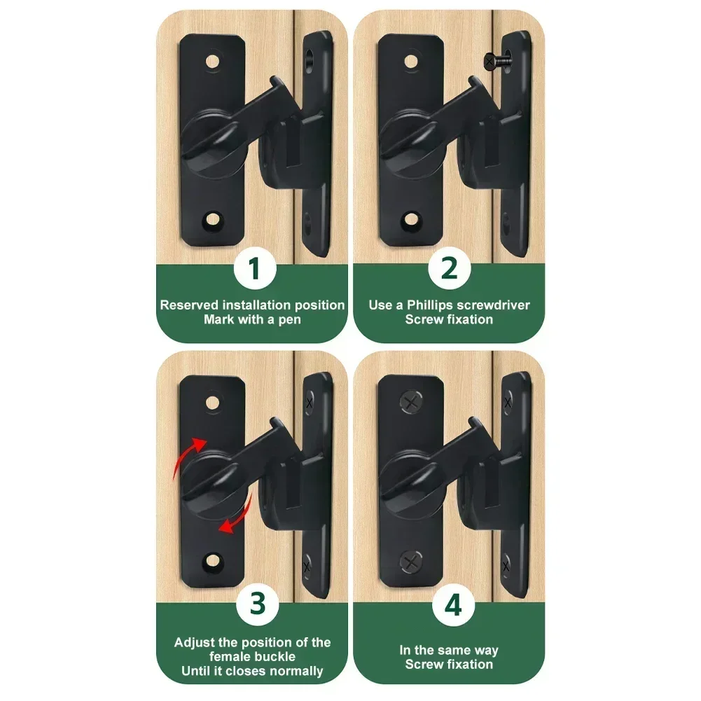Door Latch Home Security Latch Bolt Zinc Alloy 90 180 Degree Easy Install Lock Bathroom Sliding Door Bolt Hardware