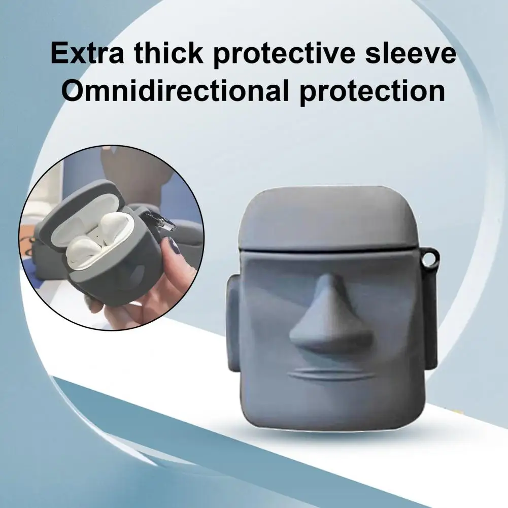 Pelle Protettiva Creativa Non Sbiadisce Antigraffio 3D Stone Statue Elmo Wireless Earbud Guscio Protettivo Per 1/2/Pro 3