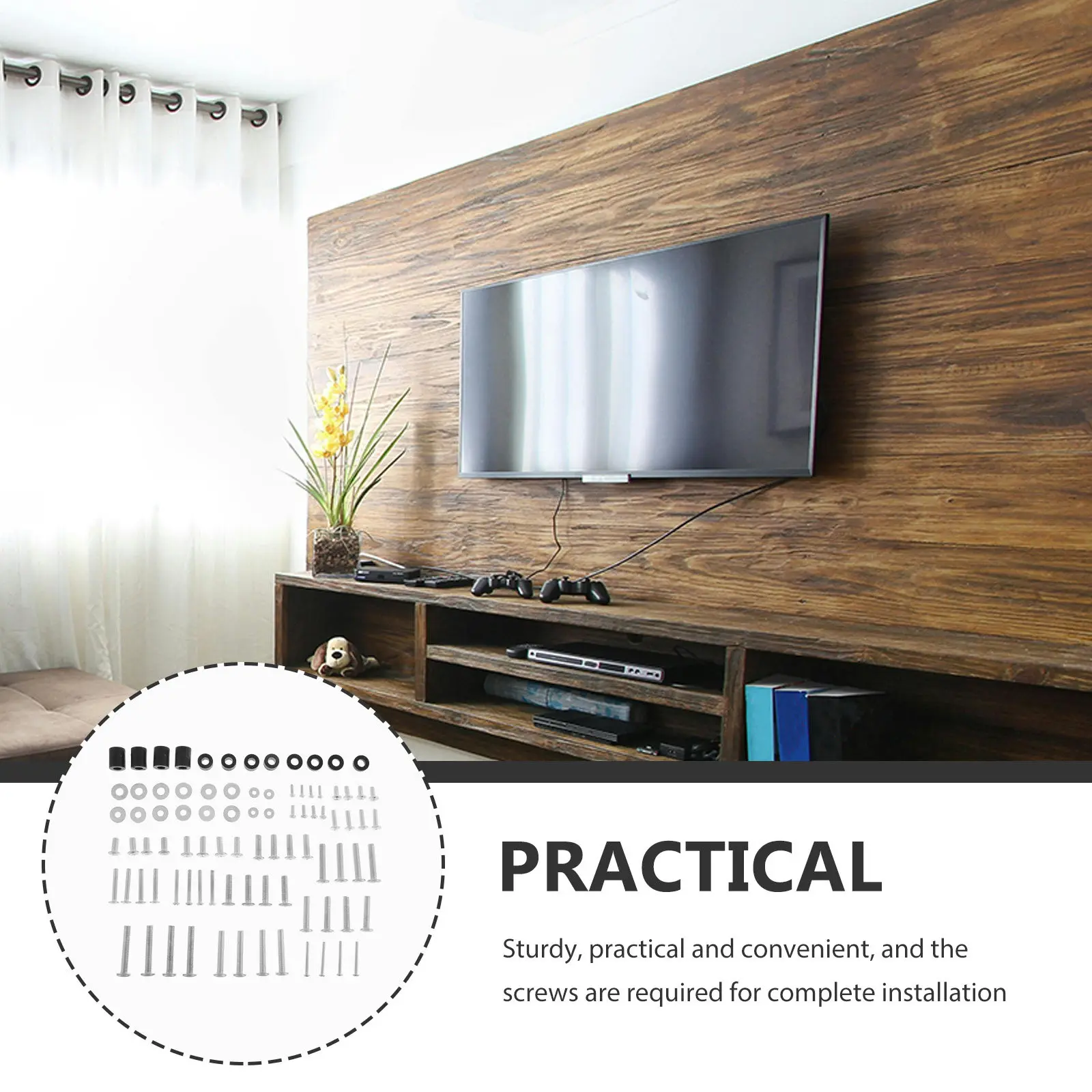 88Pcs TV 마운트 하드웨어 키트 LCD LED 플라즈마 TV용 범용 금속 TV 벽걸이 나사 안전하고 안정적인 장착