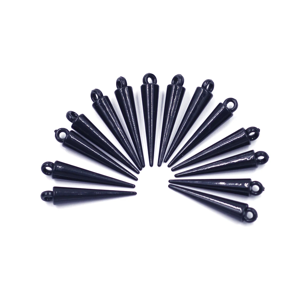 50 Stück Anhänger Spike Tear Rivet Punk Ohrstecker und Spikes Ohrring Acrylkegel Schwarz Weiß für Charms Armbänder Schmuck DIY Erkenntnisse – Detail 3