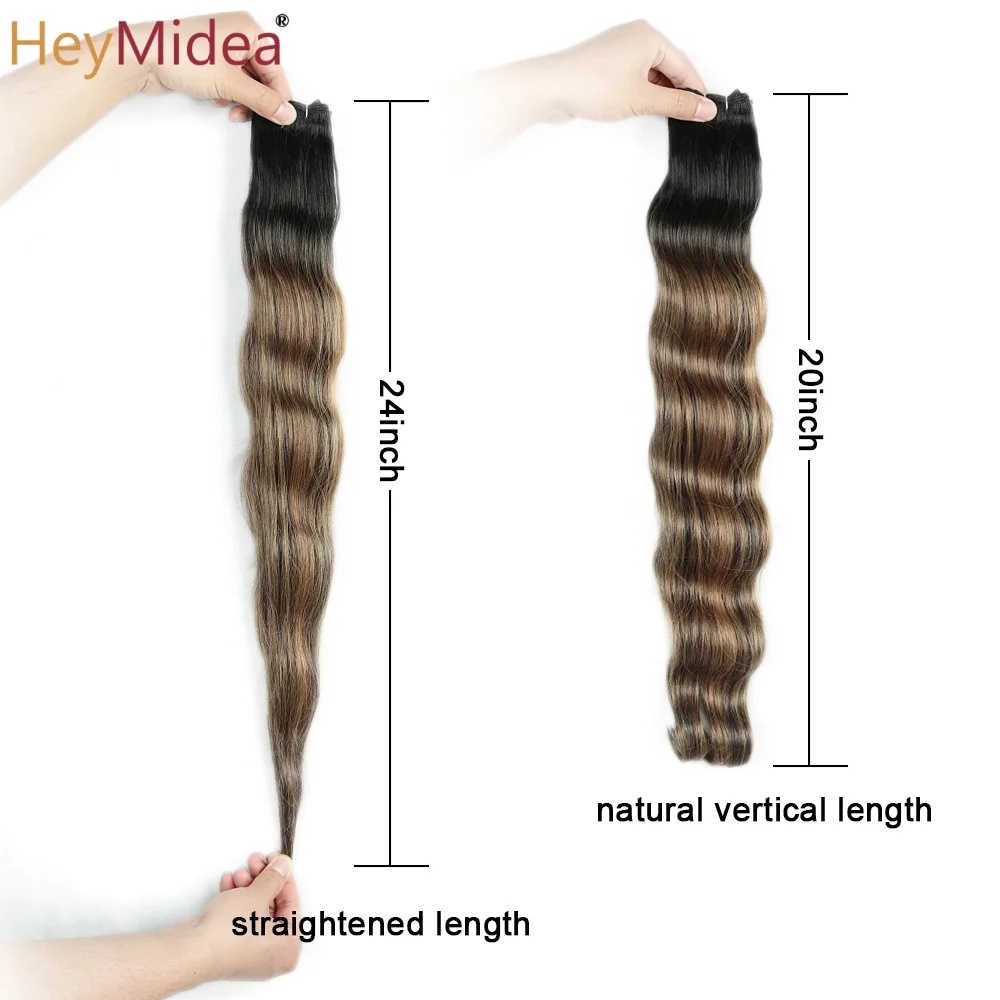 Body Wave Hair Bundles Weft Hair Piano Ombre Blonde Natural Synthetic Hair Extensions Thick Ponytail Loose Deep Hair Weaving 6