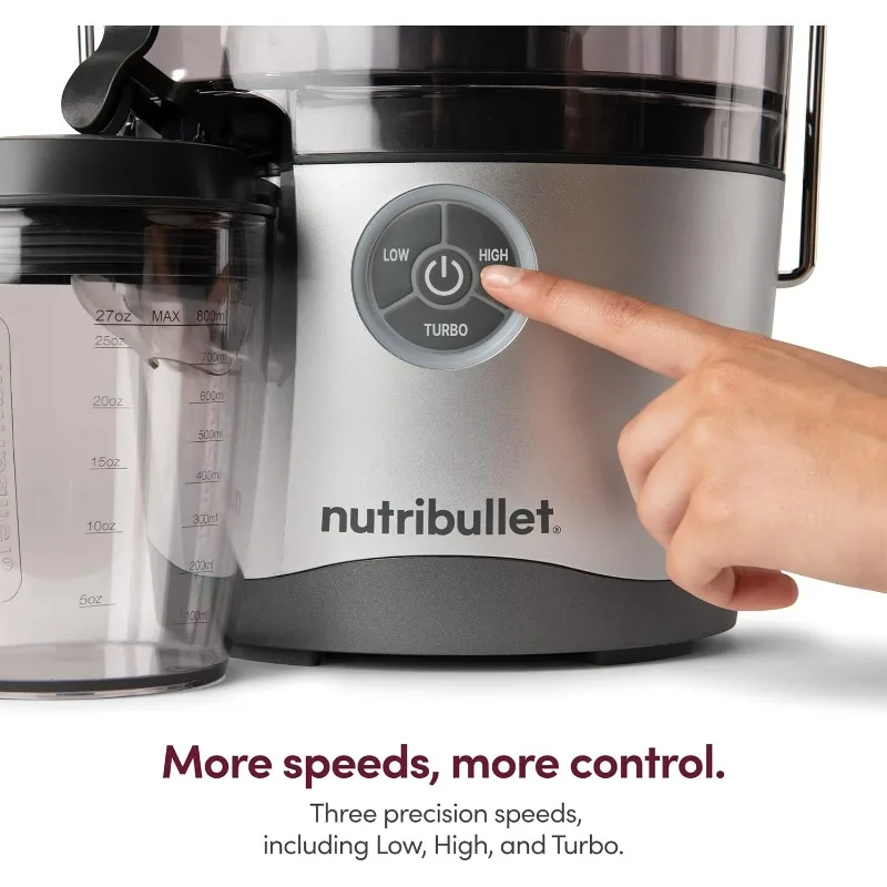 NutriBullet Juicer Pro Centrifugal Juicer Machine for Fruit, Vegetables, and Food Prep, 27 Ounces/1.5 Liters, 1000 Watts, Silver 3