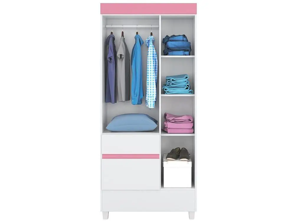 Guarda-roupa Solteiro 3 Portas 2 Gavetas Demóbile Wind 6