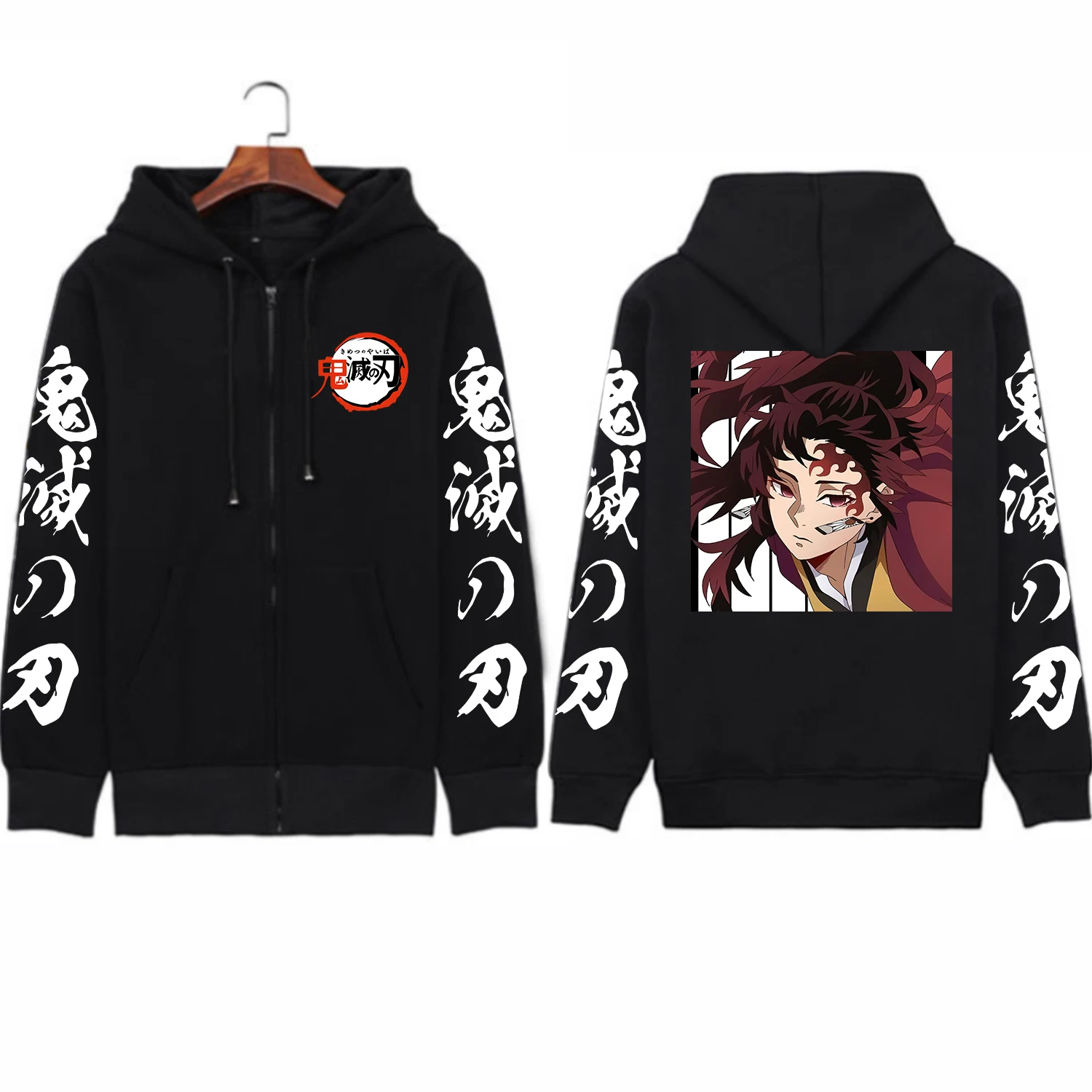 yoriyori Anime Demon Slayer Tsugikuni Yoriichi Hoodies Winter Anime