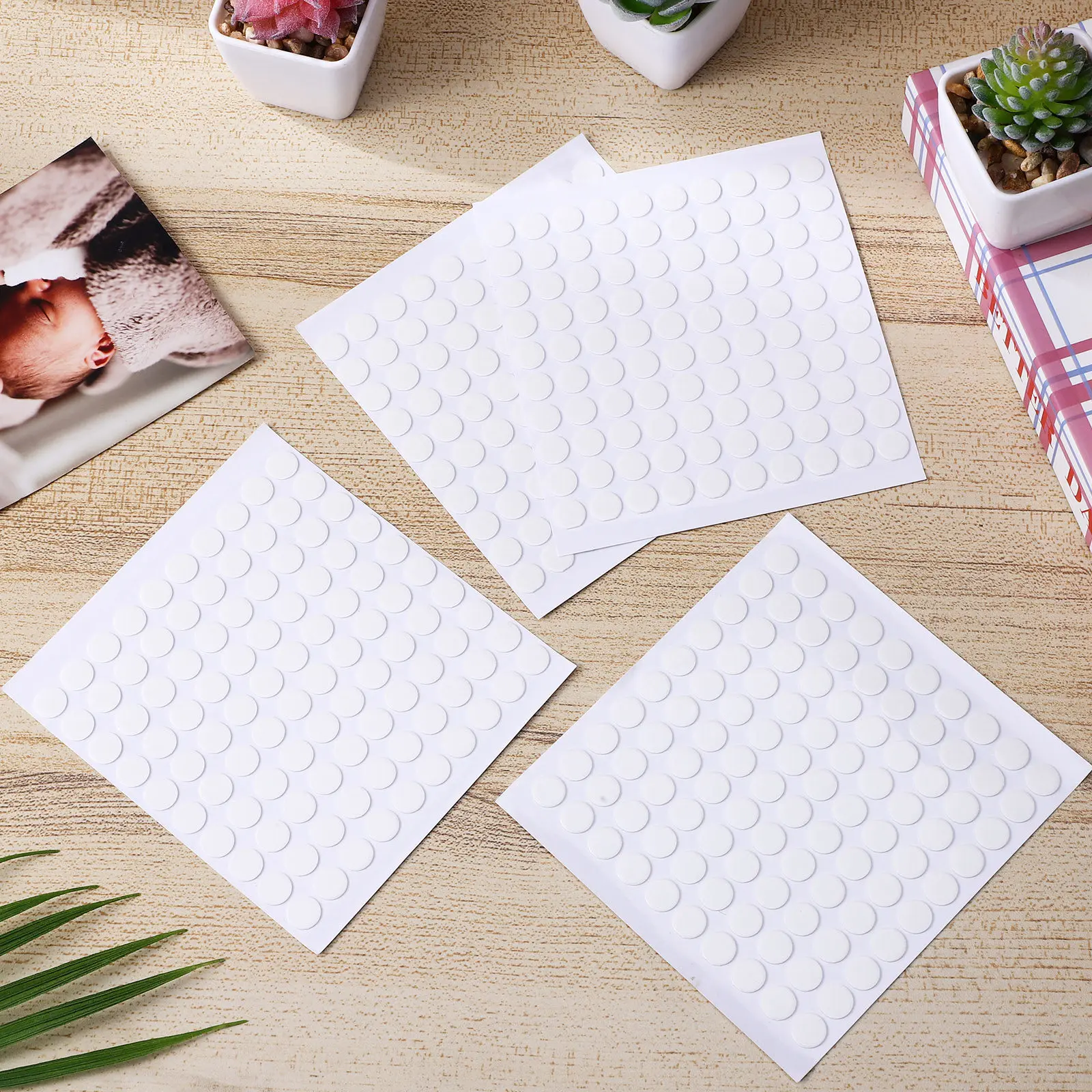 600Pcs 양면 접착 도트 투명 간편 제거 스티커 도트 공예용 포스터 양면 테이프 풍선 테이프