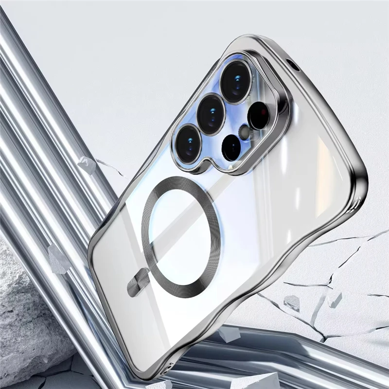 Wavy Pattern Glossy Transparent Shockproof Case