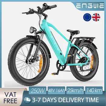 Bicicletta Elettrica Engwe E26 con Pneumatici Fat da 26 Pollici, Telaio Alto o Ribassato, 250W 48V 16Ah 768Wh, Doppia Sospensione, E-bike SUV per Tutti i Terreni