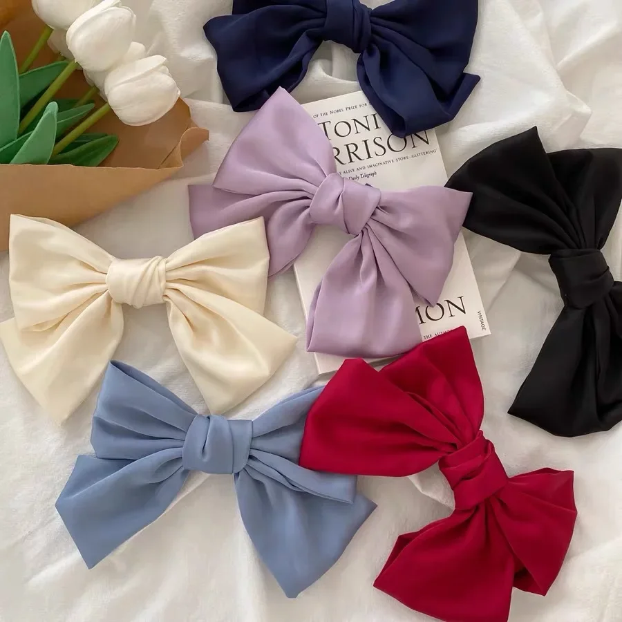

Korean Style Big Bowknot Hairpins Women Girls Retro Solid Clamps Fashion Metal Hair Clips Barrettes Hairpin New Hair Accessories