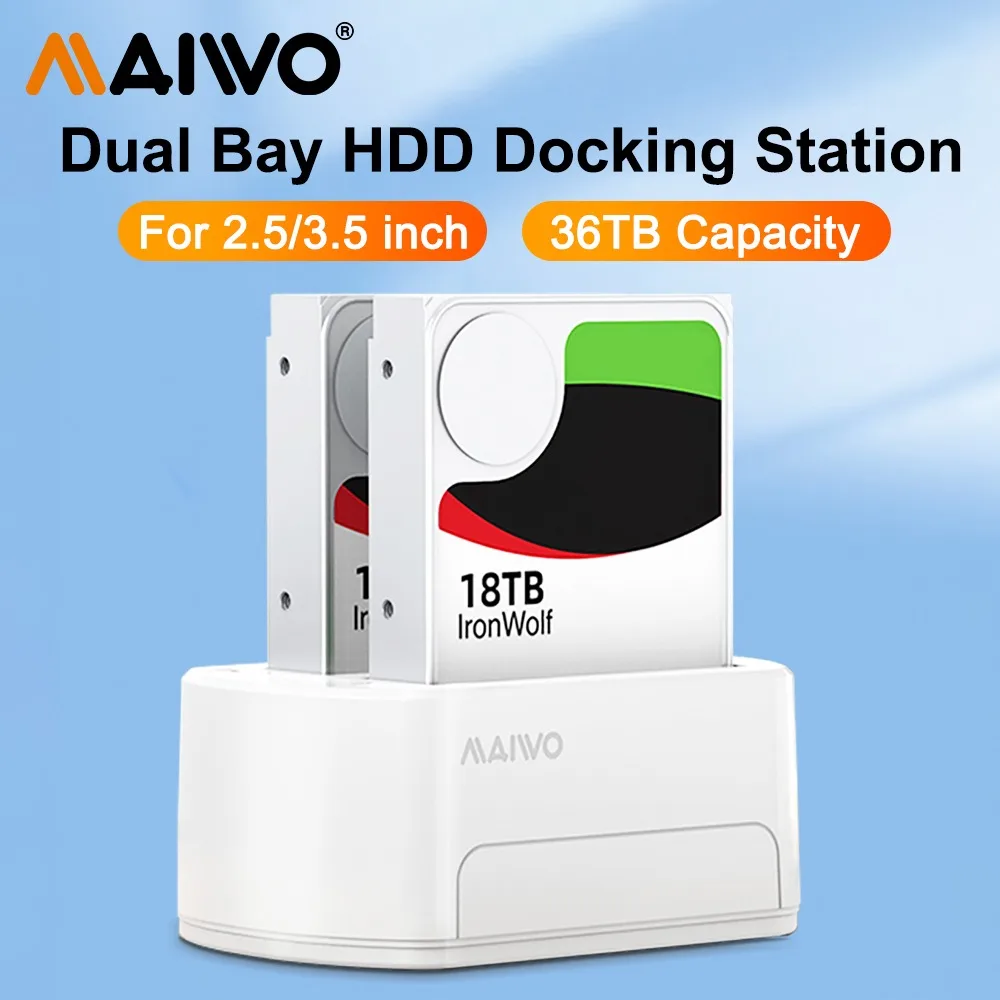 Maiwo Hdd Docking Station Da Sata A Usb 3.0 Adattatore Per Docking Station Per Hard Disk Ssd Da 2.5/3.5 Pollici Dock