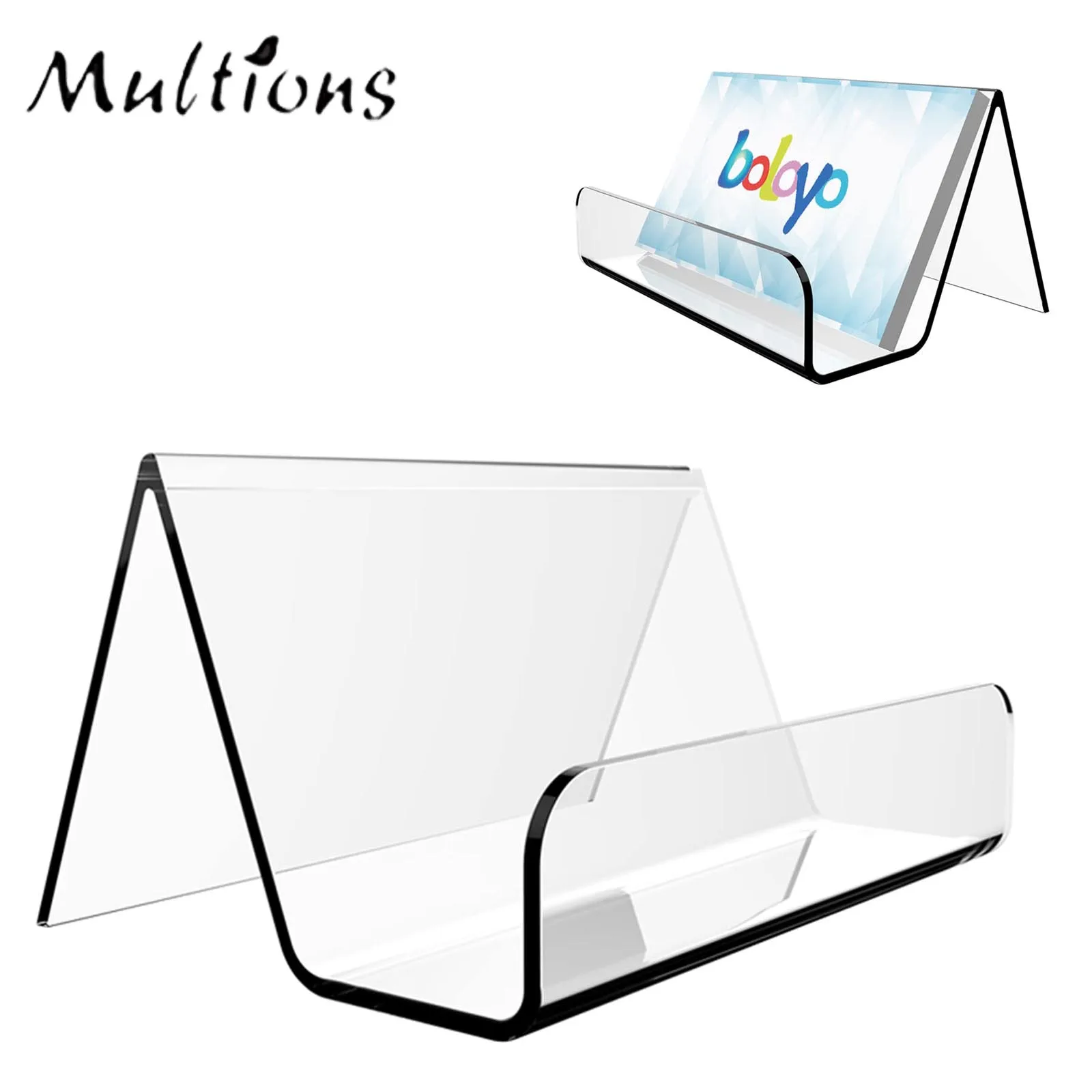 

1/2Pcs 9x6.5cm Acrylic Desk Business Card Holder Stand Desktop Name Card Organizer Clear Business Cards Holder