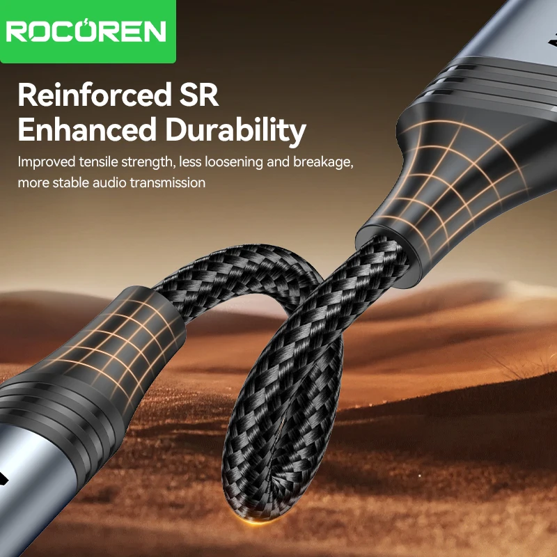 Rocoren USB C to 3.5mm Jack Dac Audio Cable Male To Female Headphone Adapter Type C To 3.5 mm Converter for Samsung Xiaomi Phone Best Sellers In Phones Accessories