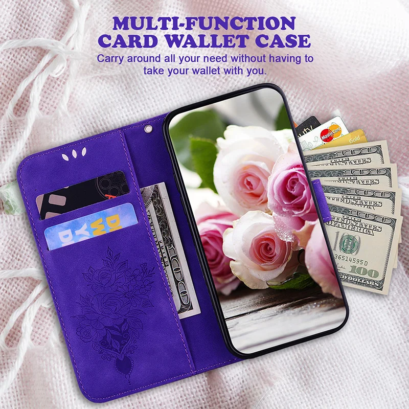 Premium Magnetic Leather Wallet Flip Phone Case