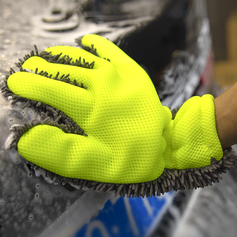 Five Finger Washing Car Gloves Plush Sponge Wheel Hub Cleaning Thickened Plush Does Not Damage Car Paint Comprehensive Cleaning