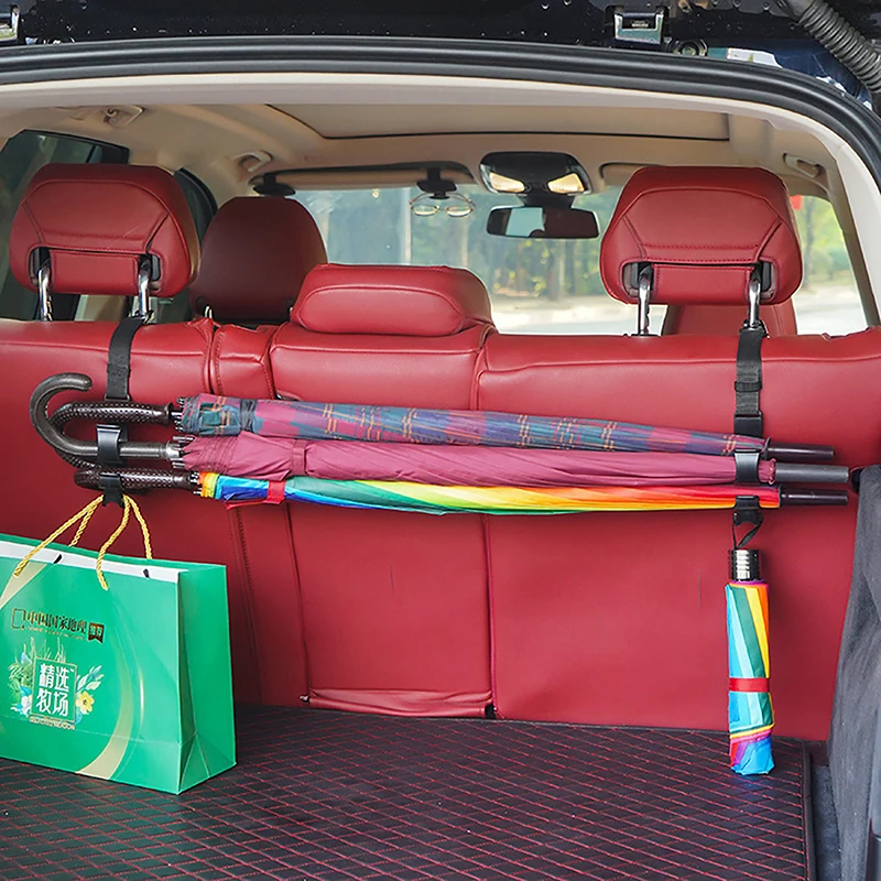 Car Back Seat Hook Multi-Function Rear Seat Headrest Hanging Hook Umbrella Holder Back Storage Interior 2pcs umbrella holder,car storage box