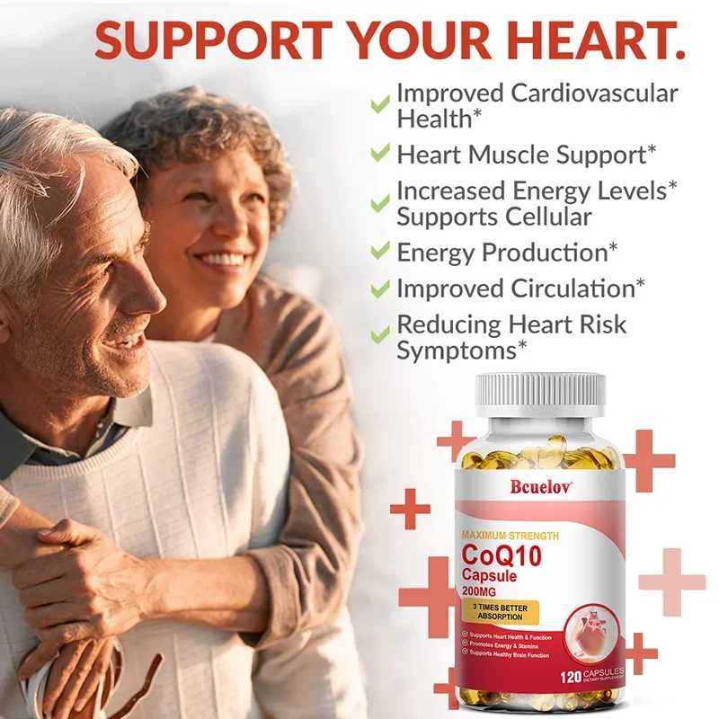 Supports Heart Health, Brain Function and Energy Production- Maximum Strength 3X Absorption Coenzyme Q10 200 Mg Softgels