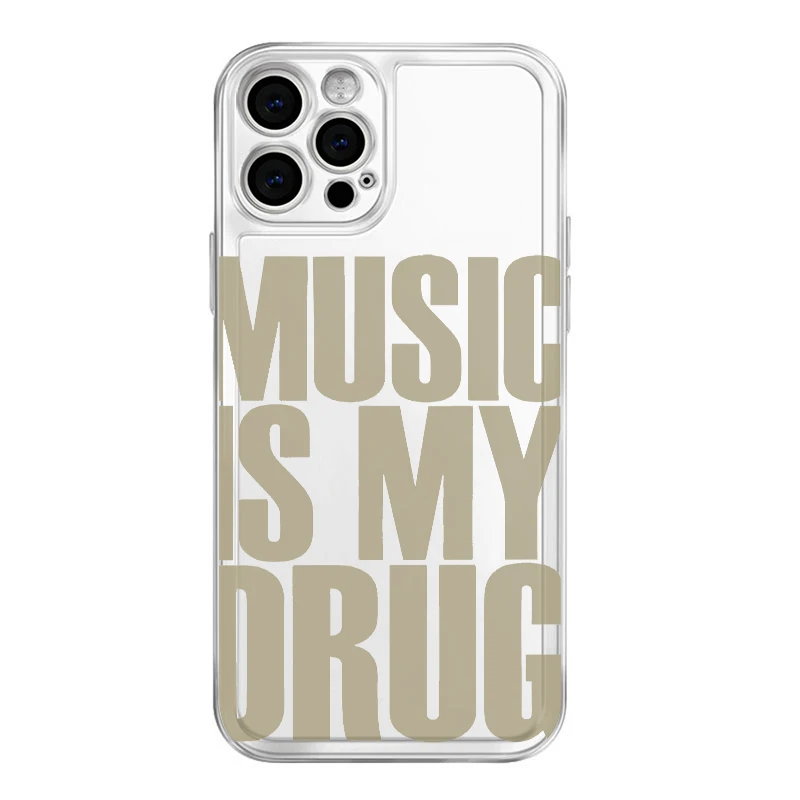 Music Is My Drugs Phone Case - Artistic Soundwave Design