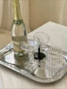 French Vintage Tray Metal Floral Dining Tray Restaurant Commercial Storage Rectangular Tray Refreshment 5