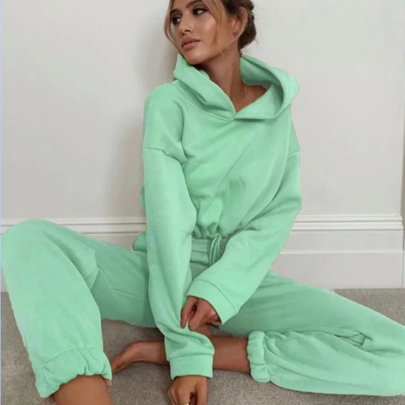 Fashion Trend Women's Wear, Long-sleeved Sports Casual Suit Waist Two-piece Set 2