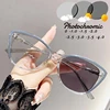 Cat Eye Myopia Glasses Photochromic Anti-UV Sunglasses Blue Light Blocking Color Changing Minus Glasses with Diopters 0 To -4.0 1