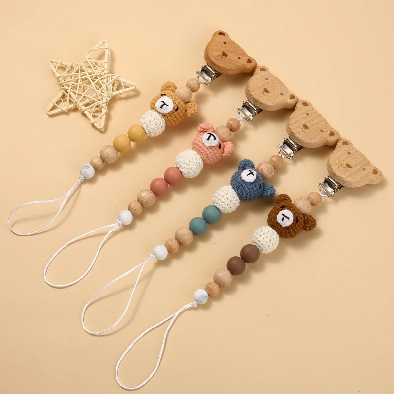 Pacifier Chain New Fashion Baby Crochet Children Teething Teethers Cartoon Bear Animal Anti-Drop