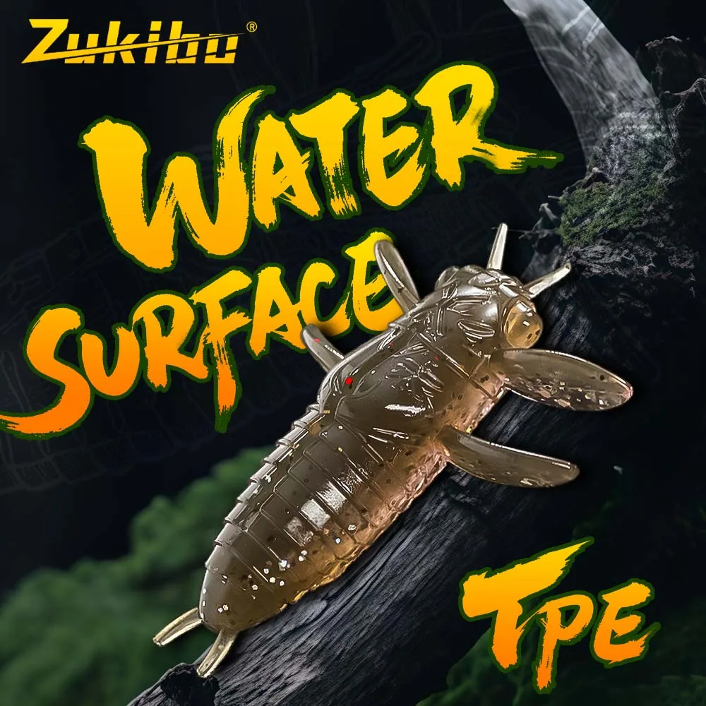 Zukibo Floating Cicada Chrysalis Bionic Worm Soft Bait Bass Lure Realistic