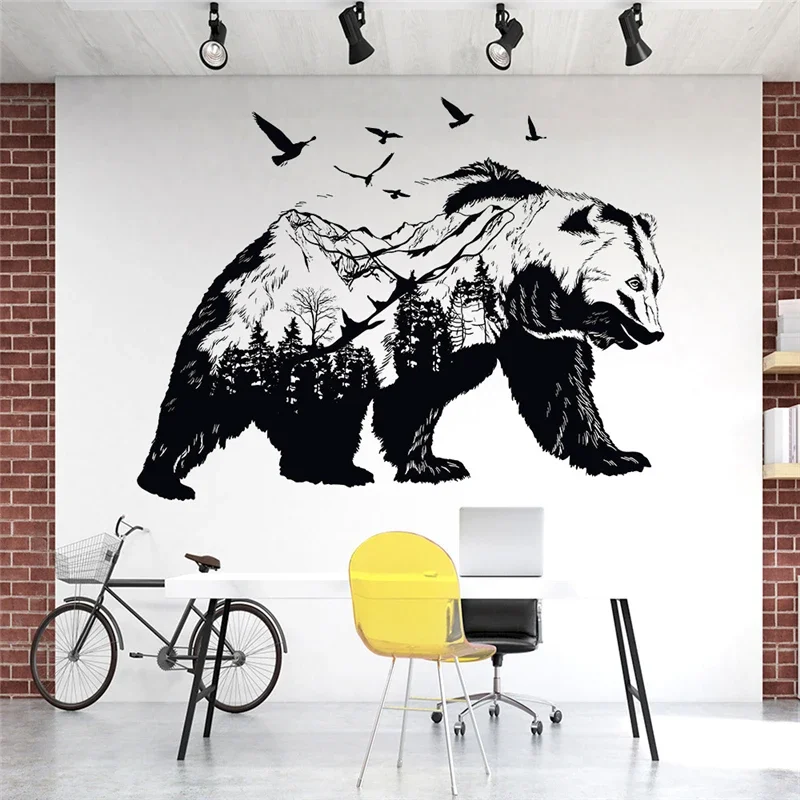 Animal silhouette, elk, spotted eagle, horse, wolf, tiger, giraffe wall sticker, living room, bedroom decoration sticker