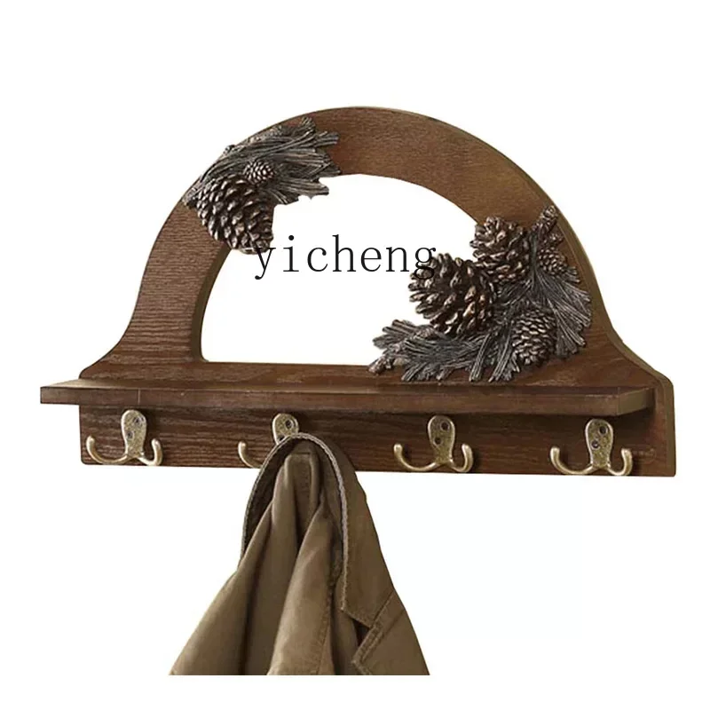

XL Creative American European Style Coat Rack Wooden Shelf Hook Wall Hanging Shelf Laminate