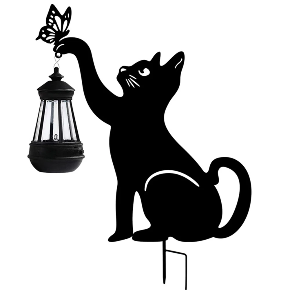 금속 고양이 개 말뚝, 태양열 조명, 방수 조경 조명, 야외 정원 잔디 마당용 태양열 정원 조명