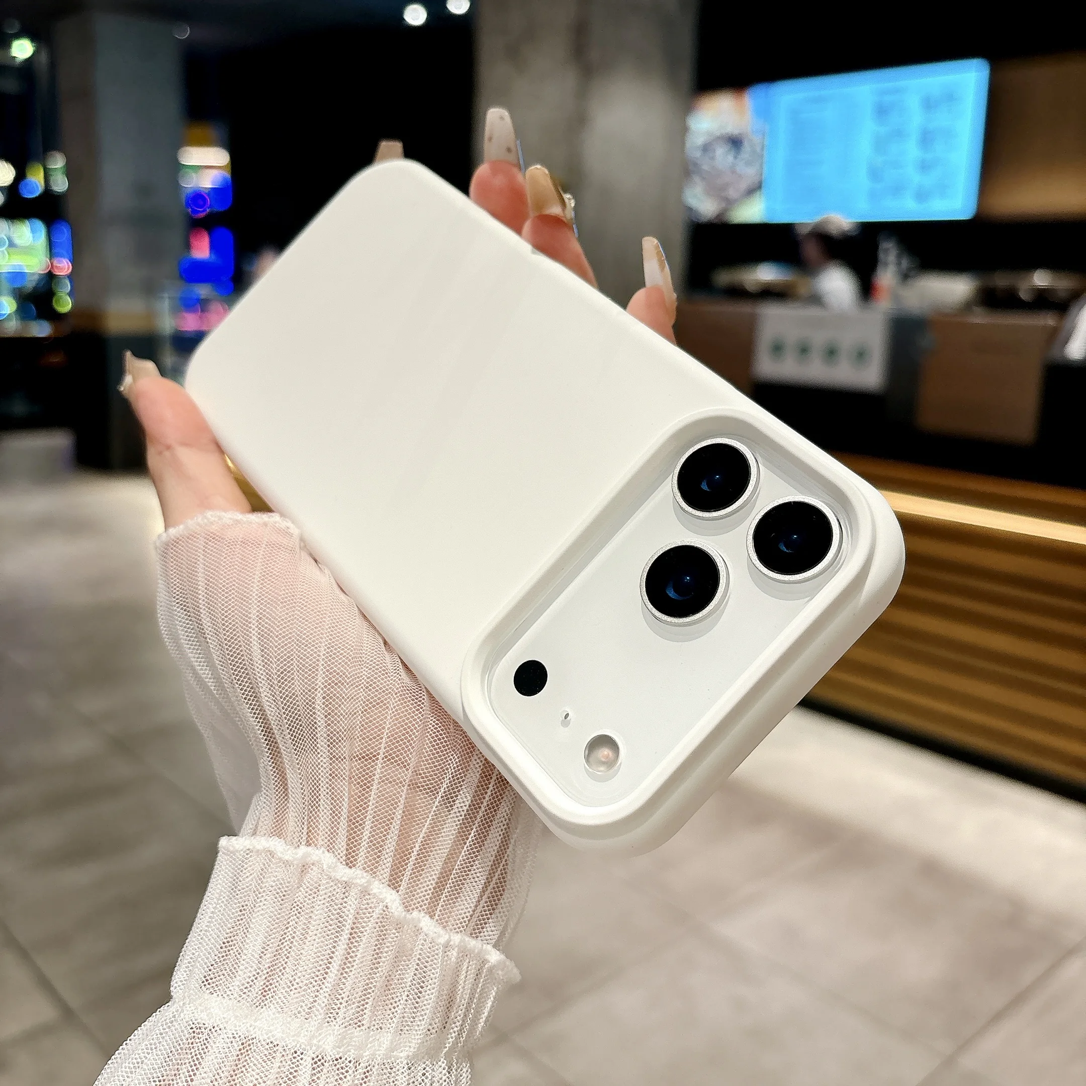 Shockproof Matte Soft Silicone Case with Button Protection - Solid Color