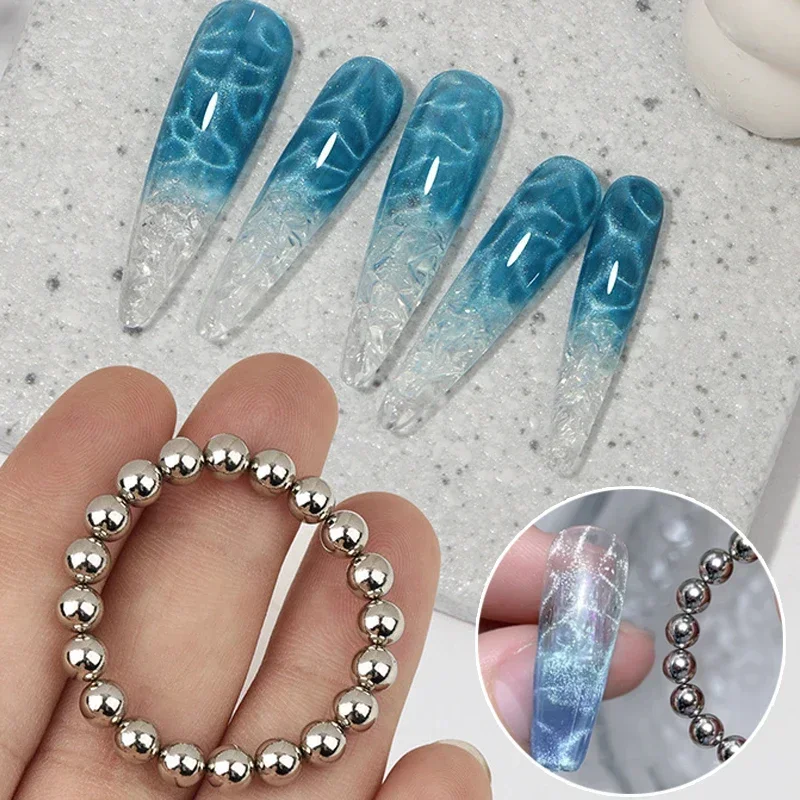 Round Magnetic Bead Nail Art Multi-Function Magnet Cube Stones for Water Wave Ripple Cat Eye Design Gel Polish Manicure Tools Cat Eye Nail Tool Magnetic Nail Art Tools Magnetic Nail Tools