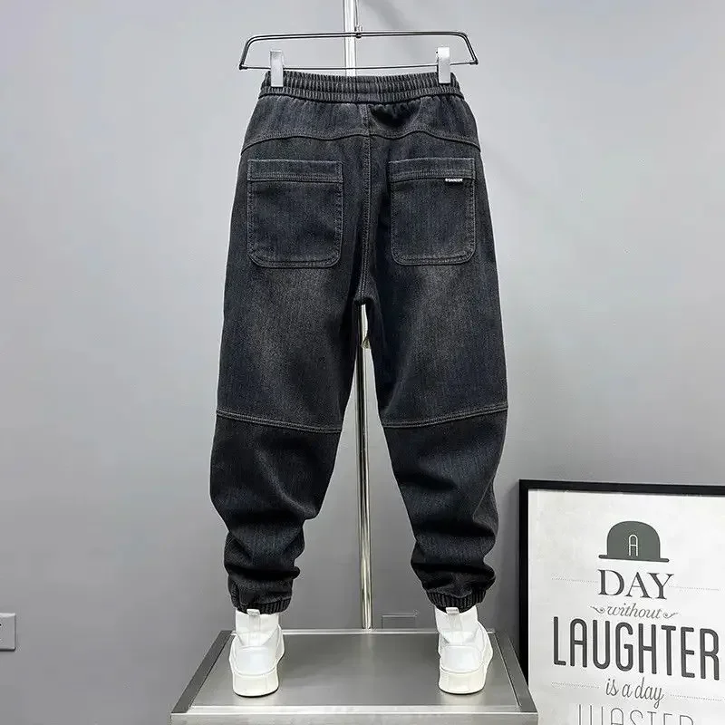 Black Cargo Jeans Leisure Simple Baggy Street Pants Fashion Harem Trousers Luxury Brand Men Clothing 5