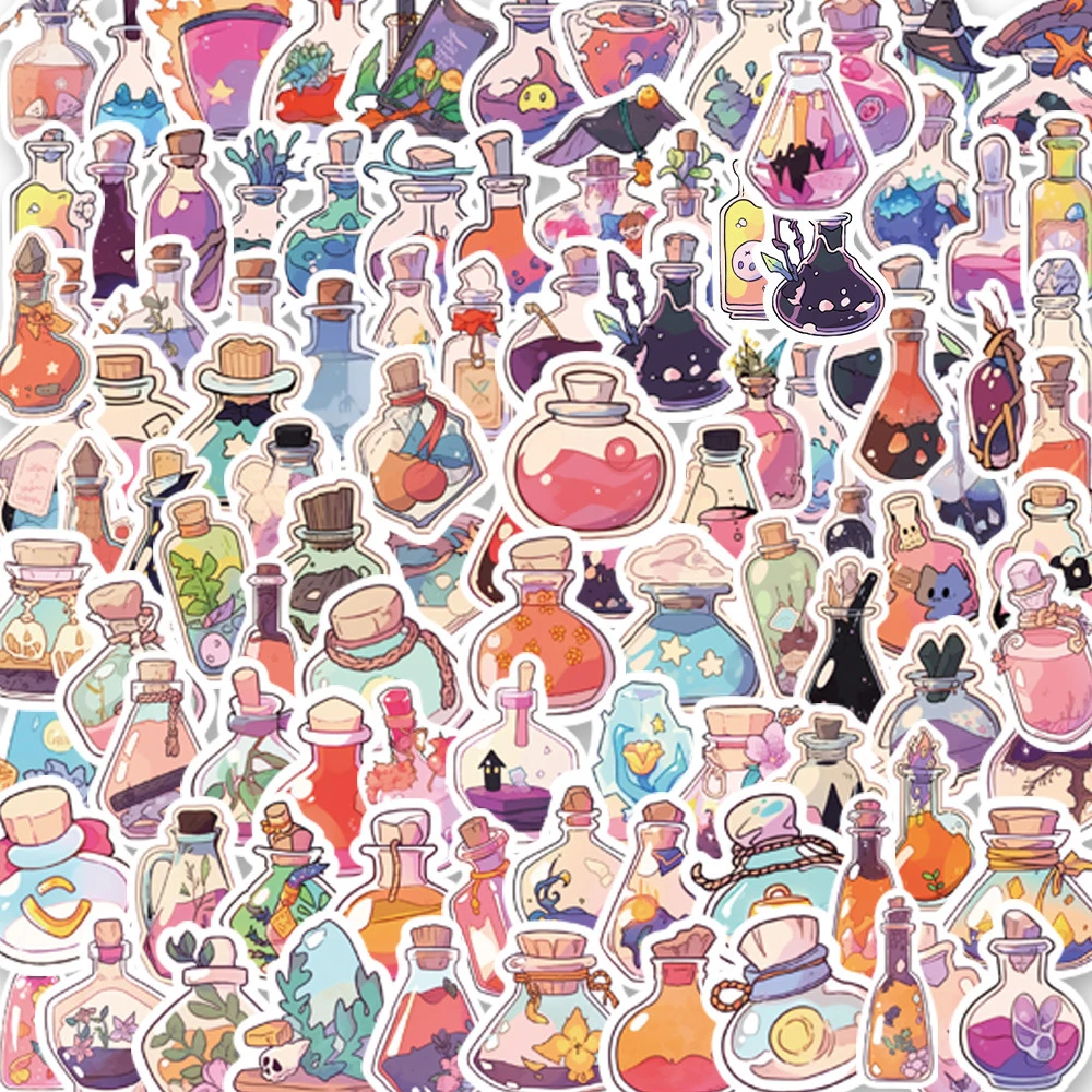 10/30/50/100pcs Ins Style Magic Potion Bottle Stickers Kawaii Drink Anime Sticker Notebook Laptop Suitcase Kids Decal Toys Gift